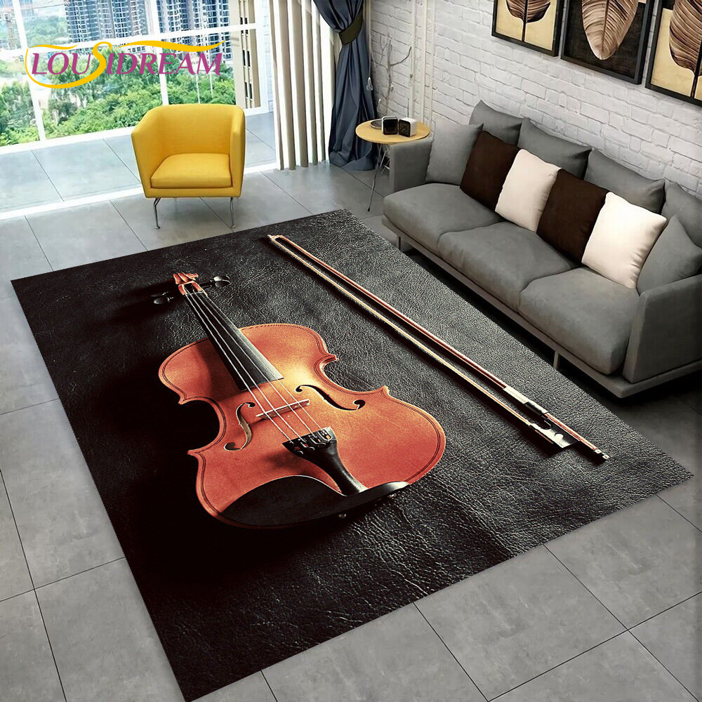 Kids Outdoor Area - Klassieke Viool Instrument Muziek Gebied Tapijt,