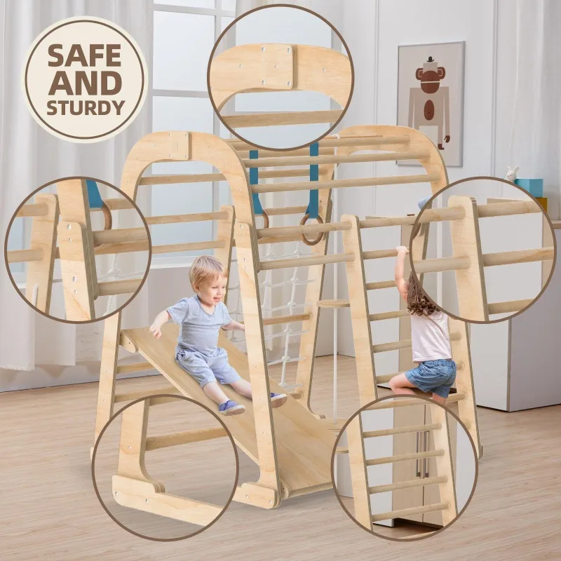 Houten kinderspeeltoestel, bin - Kids Outdoor Climbing Frame recensie en prijs